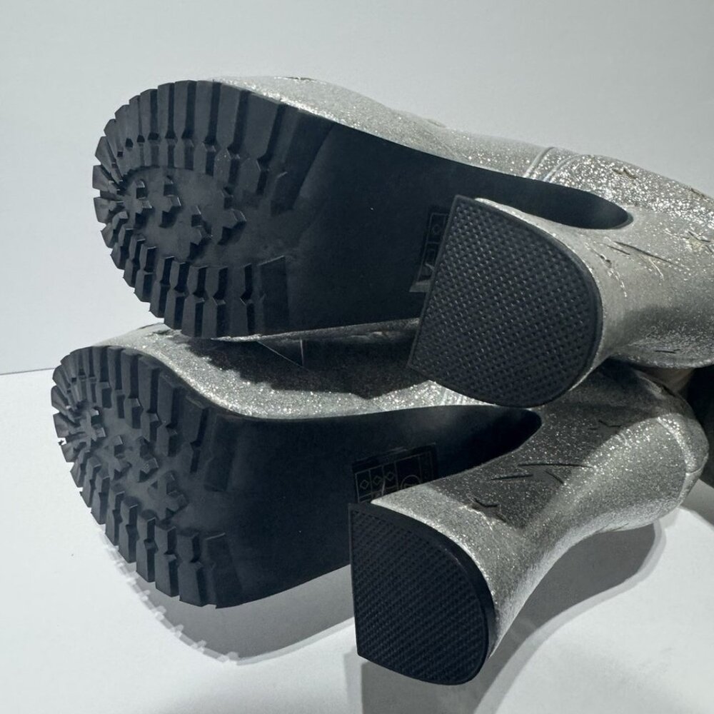 Ellie Silver Glitter Platform Heels with Holographic Star Accents - Picture 5 of 6